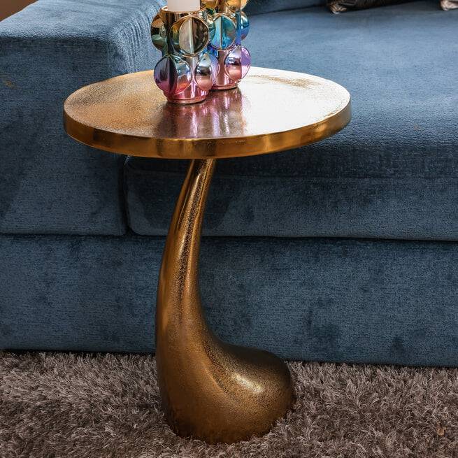 Richmond Ronde Bijzettafel 'Dolphin' 45cm goud