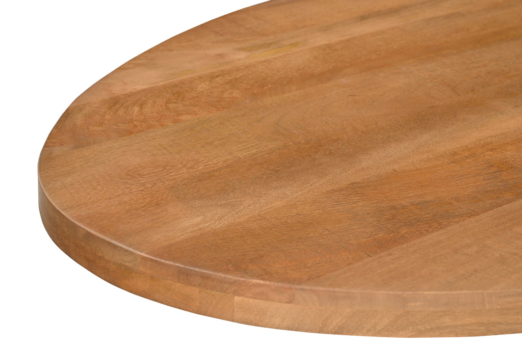 Rocky Ovale Eettafel Mangohout Staal, 240 cm