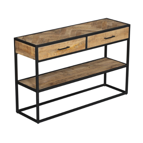 Sidetable Arlington Mangohout Metaal 120x35x76 cm