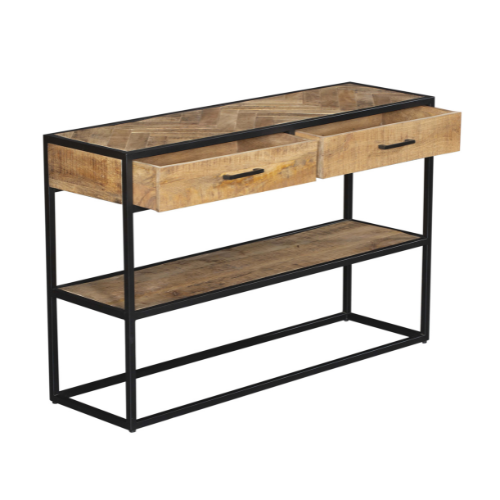 Sidetable Arlington Mangohout Metaal 120x35x76 cm