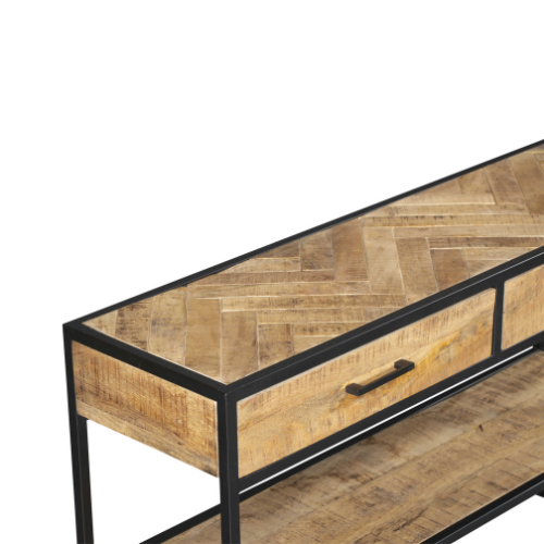 Sidetable Arlington Mangohout Metaal 120x35x76 cm