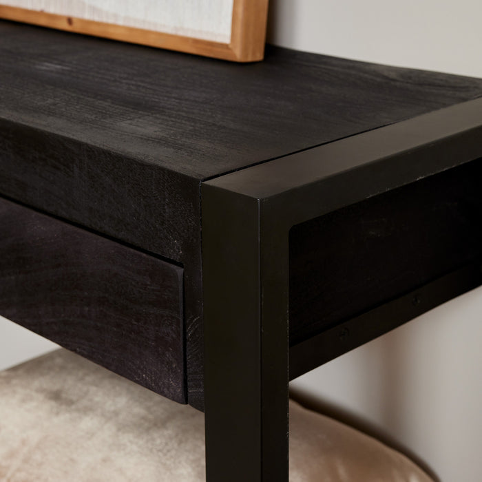 Sidetable Boaz Black Mangohout Metaal 120 cm