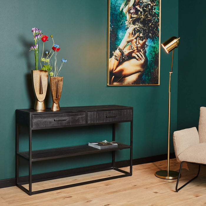 Sidetable Denver Black Mangohout Metaal Zwart