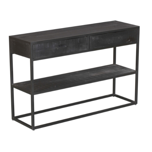 Sidetable Denver Black Mangohout Metaal Zwart