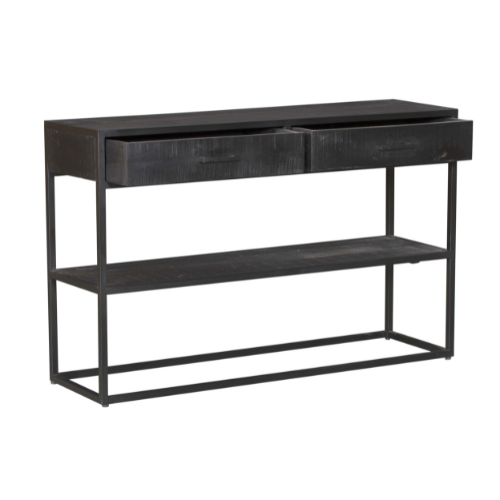 Sidetable Denver Black Mangohout Metaal Zwart