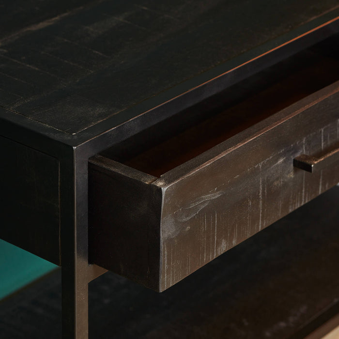 Sidetable Denver Black Mangohout Metaal Zwart