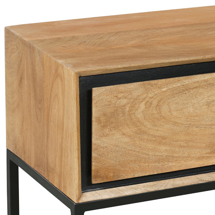 Sidetable RichWood Mangohout Zwart Metaal 150 cm