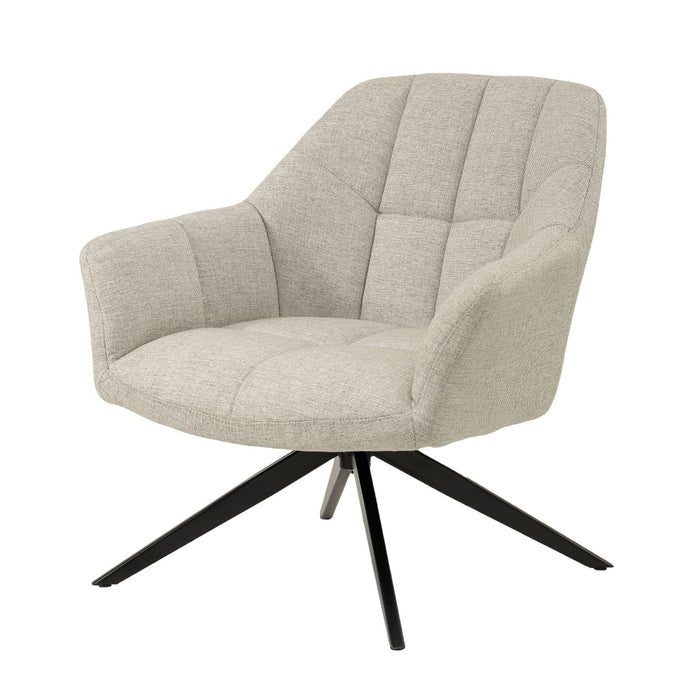 Livingfurn Draaifauteuil Tom Stof Grijs 79x59x76 cm