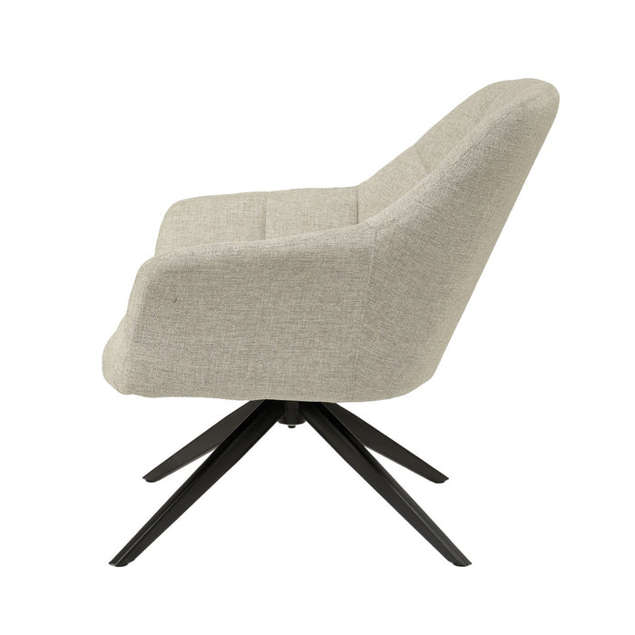 Livingfurn Draaifauteuil Tom Stof Grijs 79x59x76 cm